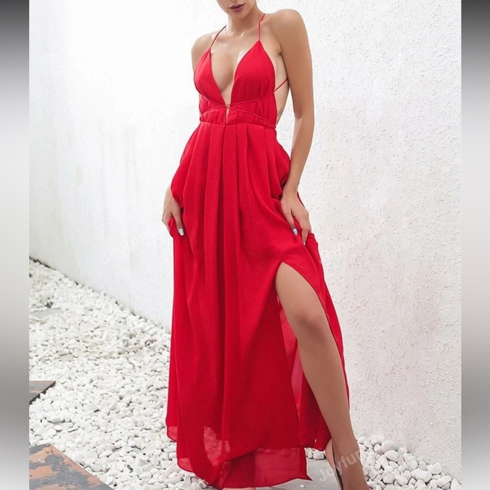 Elegant Red Evening Gown